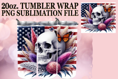 Joyful nights 20oz tumbler wrap, Skull USA Product Image 1