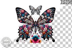 Vibrant Floral Butterfly Sublimation - Clipart PNG Design Product Image 1