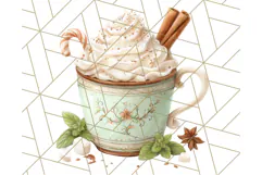 Christmas Coffee Mugs Clipart PNG Festive Cups Product Image 4
