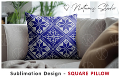 2 Cozy Christmas Knitted Designs - Sublimation Square Pillow Product Image 7
