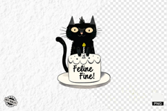 Black Cat Happy Birthday Party Clipart Product Image 1
