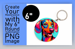 Trendy Round Design Keychain Template , Dog Product Image 1
