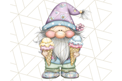 Ice Cream Gnome Clipart PNG Summer Dessert Art, Summer Gnome Product Image 4