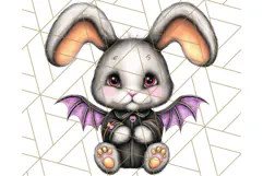 Halloween Bunny Clipart, Cute Bunnies in Costumes PNG Product Image 4