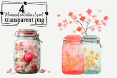 Whimsical Valentine Clipart Watercolor PNG Product Image 1
