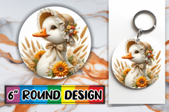 Joyful Round Coaster Sublimation, Goose Product Image 1