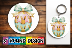 Bright Circle Sublimation Keychain PNG, Easter Egg Product Image 1