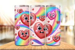 Valentine’s Day Kawaii Hearts Tumbler Wrap PNG Big Bundle Product Image 7
