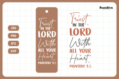 Christian Bookmark Saying SVG | Trust In The Lord Product Image 3
