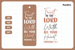 Christian Bookmark Saying SVG | Trust In The Lord Product Image 3