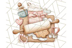 Christmas Sweet Shoppe Clipart PNG, Pastel Bakery Art Product Image 4