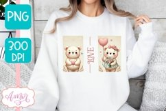 Cute Valentines day sublimation PNG, Cute bears png design Product Image 3