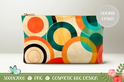 Retro Circles Cosmetic Bag, Retro Cosmetic Bag Print Product Image 1