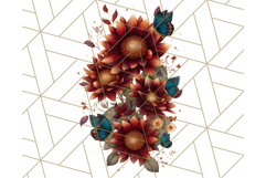 Sunflower and Butterfly PNG Clipart, Bright Jewel Tones Png Product Image 4