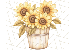 Rustic Sunflower Clipart, Soft Country Farmhouse Florals Png Product Image 4