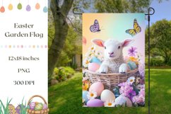 Welcome Garden Flag Template, Easter Lamb Garden Flag Design Product Image 1