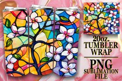 20oz Stained Glass Tree Wrap Colorful Tumbler Art Product Image 1
