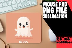 Watercolor Ghost Mouse Pad Halloween Sublimation Product Image 1