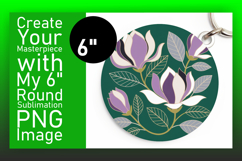 Cute Flamingo with Flowers Round Design PNG Product Image 1