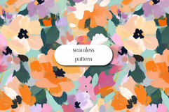 Bold Abstract Floral Seamless Pattern | Colorful Flower Product Image 1