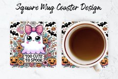 Halloween Boo Mug coaster | Coaster | Sublimation Design Product Image 1