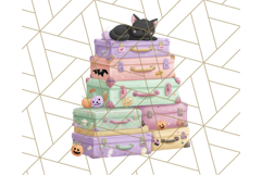 Pastel Halloween Town PNG Clipart, Spooky Shops &amp; Homes Png Product Image 4