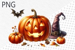 Halloween Pumpkins Sublimation - Clipart PNG Design Product Image 1