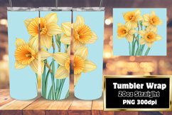 20oz Tumbler Watercolor Floral Sublimation Wrap Design Product Image 1
