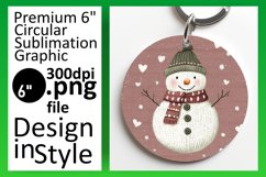 Creative Round Design for Keychains , Snowman Product Image 1