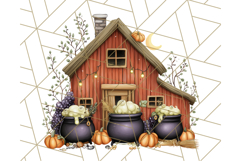 Halloween Cottagecore Barn PNG Clipart, Fall Style Product Image 4