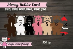 Christmas Deer in a santa hat Money Holder SVG, Product Image 3