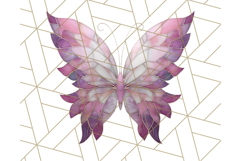 Stained Glass Butterfly PNG Colorful Clipart for Sublimation Product Image 4