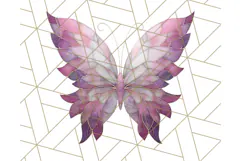 Stained Glass Butterfly PNG Colorful Clipart for Sublimation Product Image 4