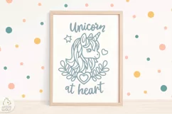 Unicorn at heart svg Unicorn t shirt design for girl svg dxf Product Image 2