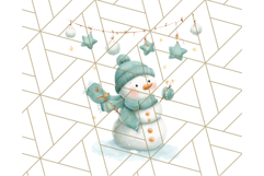 Pastel Snowman Clipart PNG, Cute Soft Winter Graphics Product Image 4