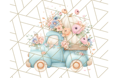 Vintage Truck Pumpkin and Fall Flowers PNG Clipart, Autumn Product Image 4