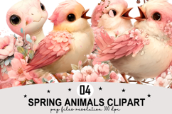 Spring Animals Clipart Watercolor Clipart png Product Image 1
