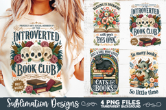 Whimsical reading sublimation PNG, Reading 4 PNG, Book Lover Product Image 2