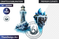 Watercolor Winter Landscape Snowy Cabin Illustration png Product Image 1