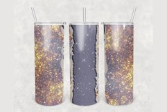Add Your Name Purple gold glitter 20 oz tumbler sublimation Product Image 1