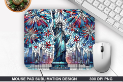 Fireworks Mouse Pad Sublimation, 4th Of July Mouse Pad PNG Product Image 1