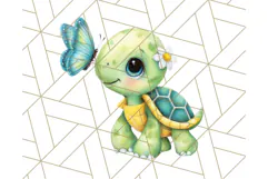 Cute Baby Turtle Clipart, Cute Animals Png Product Image 4
