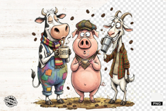 Whimsical Animal Drink Coffee - Whimsical Animals Clipart Product Image 1