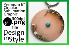 Whimsical Round Design Keychain Template , 3D Heart Product Image 1
