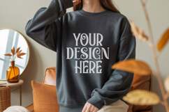 Dark Heather Gildan 18000 Sweatshirt Model Mockups, Product Image 1