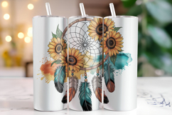 Sunflower Dream Catcher Tumbler Wrap | Sublimation | Tumbler Product Image 1