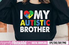 I Love My Autistic Brother SVG Product Image 1