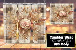 Stylish Tumbler Design for Sublimation , Autumn Flower Product Image 1