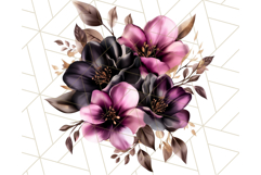 Gothic Floral PNG, Dark Aesthetic Flowers Clipart Print Product Image 4