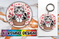 Whimsical Round Designs for Gifts PNG, Cat Valentin's Day Product Image 1